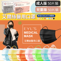 現貨 成人醫療口罩【醫療50入】【黑色醫療口罩】台灣製醫療口罩▸彩色醫療口罩▸三層口罩▸兒童醫療口罩 KZ0020