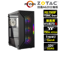 【NVIDIA】R5六核GeForce RTX 4070 SUPER{皇國上校}電競電腦(R5-7500F/技嘉A620/32G/1TB)