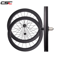 CSC 700C road bicycle U shape wheels 38mm 50mm 60mm tubeless ready SAT clincher novatec hub carbon fiber bike wheelset