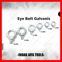 EYE BOLT GALVANIS M6 8 10 12 16 20 mm - Mata Baut Galvanized Putih Lifting Eyebolt M8 - 8MM