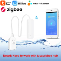 Zigbee Water Sensor Leak Detector TUYA Smart Water Leak Sensor Wireless Water Level Sensor With App Alert Need Zigbee Gateway