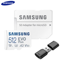 SAMSUNG 130MB Flash Memory Card 64GB 128GB 4K C10 U1 A1 TF Cards 256GB 512GB A2 U3 V30 Micro SD Card Microsd EVO Plus