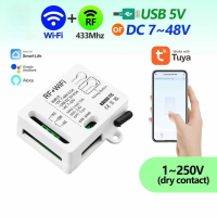【เก็บเงินปลายทาง】สวิตช์อัจฉริยะ Tuya WiFi+RF 433MHz ควบคุมผ่าน Alexa/Google Home ตั้งเวลาได้ รีเลย์