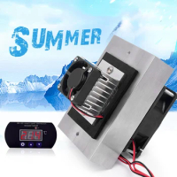 DIY Peltier Cooler Kit 12V Semiconductor Cooler Peltier Cooling System, Heatsink Module Kit+Thermostat Set, US Plug
