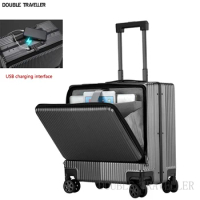 18''carry on cabin trolley luggage,Business Travel Suitcase on wheels,suitcase with laptop bag,Rolling luggage, With Micro USB
