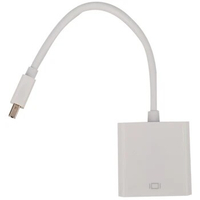 For MacBook Air Pro iMac Mac Mini Thunderbolt Mini DisplayPort Display Port Mini DP To VGA Cable Adapter 1080P(white)