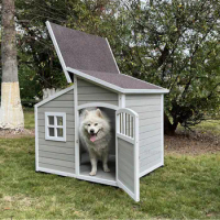 Outdoor Rainproof Dog House Four Seasons Universal Wooden Dog Kennels Indoor Garden Dog House Type Kennel Warm Large Dog House