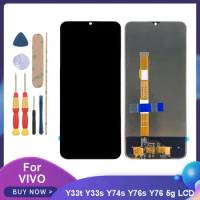 6.58'' For Vivo Y33s Y33T Y74s LCD Display Touch Screen Digitizer Assembly Y76s Y76 5g LCD Screen Replacement With Frame
