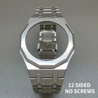 Newest 12 Sided Ga2100 4rd Metal Ga 2100 Custom Ga-2100 Bezel Watch Band Strap Watch Belt Case with Tools NO Screws ga2110