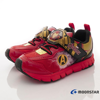 日本月星Moonstar機能童鞋漫威聯名系列寬楦鋼鐵人運動鞋款MVL0102紅(中小童段)