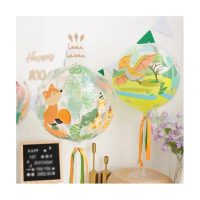 派對佈置4D動物立體印花氣球1個(生日派對 氣球佈置 兒童節 裝飾 森林系 布置)
