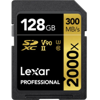 【Lexar 雷克沙】全新超極速 128GB Professional 2000x SDXC UHS-II V90 300MB/s記憶卡(原廠有限永久保固)
