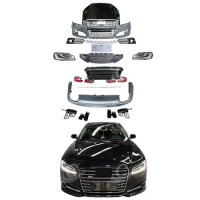 A8 Old to New Body Kits For Audis 2011-2014y Front Bumper Grille Rear Diffuser with Tips Hood Trunk Lid Head Lights Tail Lights