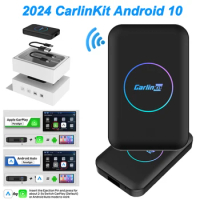 2024 CarlinKit Android 10 Wireless CarPlay Android Auto Adapter 2GB 32GB Smart TV Box for OEM Wired CarPlay Android Auto Cars