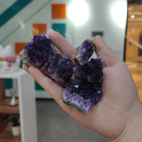 Amethyst Geode Natural Crystal Quartz Stone Wand Point Energy Healing Mineral Stone Rock Home Decor Geode 10-70g 30-50mm