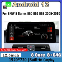 8+64G Android 12 For BMW 5 series E60 E61 E62 3 series E90 Car Multimedia Player GPS Navigation Stereo Carplay Screen CIC NBT