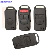 jingyuqin 1/2/3/4 Buttons Car Remote Folding Flid Key Shell Cover For Mercedes For Benz B200 A160 W124 W202 W210 HU39 HU64