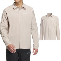 Adidas LS UPF Shirt 男 奶茶色 戶外 登山 防潑水 長袖 襯衫 IL8943