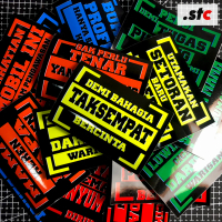 dapat 15 lmbr stiker kata-kata sticker Mobil sticker Motor helm laptop Sticker Truk Oleng Setiker CC