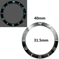 Beveled Bezel Inserts Timing Ring Mouth Diving Watch Accessories Strong Light Ice Blue Luminous Watch Ceramic Bezels 40mm 31.5mm