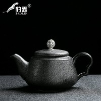 純黑色黑陶手工茶壺小單壺陶瓷功夫茶具茶壺家用辦公室送禮單茶壺