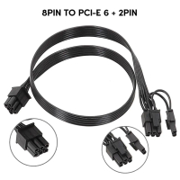 Kabel Modul Kad GPU, Wayar Rata, Wayar 18AWG, 6PIN Lelaki ke 6 + 2Pin Lelaki, 6Pin hingga 8Pin, untu