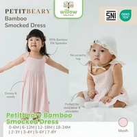 Dress Anak - Petitbeary Bamboo Smocked Dress Blush 18-24M