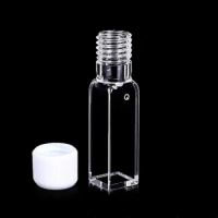 Quartz Cuvette Fluorescence Sealable Cells 10*10mm Thread GL 14 Screw Cap (Closed) and Silicone Rubber Seal Replace Hellma