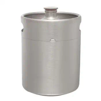 Mini Keg Growler Stainless Steel Barrel Holds Beer Double Handles 2L/3/6L/5L Silver Home Kitchen Camping Supplies