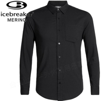 Icebreaker 長袖襯衫/美麗諾羊毛Steveston COOL-LITE 男款 104821 001 黑色