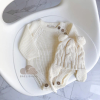 Knitted Jumper Dan Kupluk Bayi / Topi Rajut Baby / Beanie Hat / Bear Hat ( Newborn )