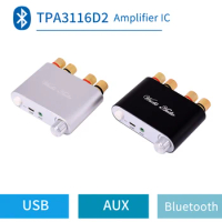 ZK-502D Black shell TPA3116 Bluetooth 5.0 Mini Digital Amplifier Stereo HiFi Home Audio Power Amp Audio Receiver USB DAC 50W×2