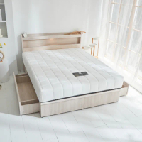 【藤原傢俬】白色戀人木芯板收納空間床組-雙抽3.5尺單人加大(床頭+床架+床墊+雙抽屜)