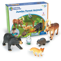 Learning Resources Jumbo Forest Animal Set 5 Hewan Besar Beruang, Rusa, Berang Berang, Burung Hantu,