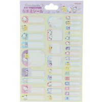 日本製造 Sanrio 貼紙 防水層壓貼紙 名字貼紙 Sanrio 大集合 Hello Kitty My Cinnamoroll 玉桂狗 Kuromi 姓名文具貼紙 平行進口