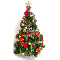 【摩達客】台灣製-6尺/6呎-180cm特級綠松針葉聖誕樹(含紅金色系配件組/不含燈/本島免運費)
