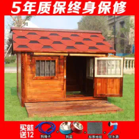 Outdoor solid wood Labrador kennel waterproof small, medium and large dog kennel golden retriever dog house Teddy