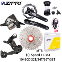 ZTTO MTB Bike 10 Speed 11-36T Groupset 10S 34T Crankset 104BCD Chainring 10V Shift Rear Derailleur Mountain Bicycle Group Set
