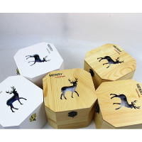 平安夜蘋果禮盒木制高檔精致正方形禮物果盒禮品包裝紙盒風格北歐1入