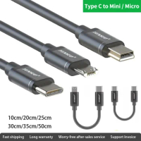 USB C Type-C Mini 5Pin Micro USB Double Angled 90 Degree Charging Extension Short Cable 10cm - 5m for 5v 1A 2A 2.4A Car Recorder