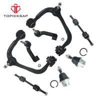 TOPICKSAP Front Upper Control Arm Ball Joint Outer Tie Rod End Suspension Set 8pcs For Ford F-150 4WD 2009 2010 2011 - 2014