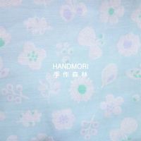 手作森林 日本製 A1096 粉藍底小花 二重紗 雙重紗 日本製 日本布料