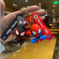 The Avengers Keychain Disney Anime Cute Iron Man Hulk Captain America Silicone Figure Keyring Schoolbag Pendent Toy Kid's Gifts
