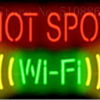 Hot Spot Wi Fi neon sign Handcrafted Light Bar Beer Pub Club signs Shop Business Signboard diet food diner break 17"x14"