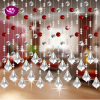 20M/lot, Fashion Crystal Bead Curtain Can Customized Decoration Door Curtain Window Beads Curtain Free Shipping