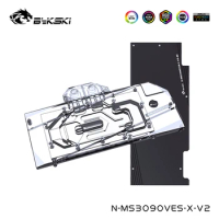 Bykski Watercooler For MSI Geforce RTX 3080 3090 VENTUS 3X 10G 12G OC With Back Plate ,Full Cover Water Block, N-MS3090VES-X-V2