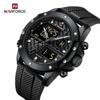 NAVIFORCE 9221 RUBBER DUAL TIME JAM TANGAN PRIA