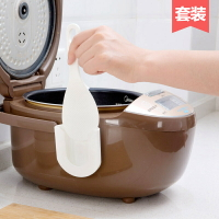 進口家用塑料不沾米飯勺子創意廚房盛飯勺吸盤式電飯煲飯勺架