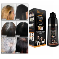 400ml Permanent Black Hair Dye Shampoo Organic Natural Hair Dye Plant Essence Black Hair Color Dye Shampoo For Women Men