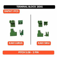 Terminal Block 2P 2EDG Pitch 5.08 2 Pin Konektor Blok Kaki Siku Lurus kaki lurus
